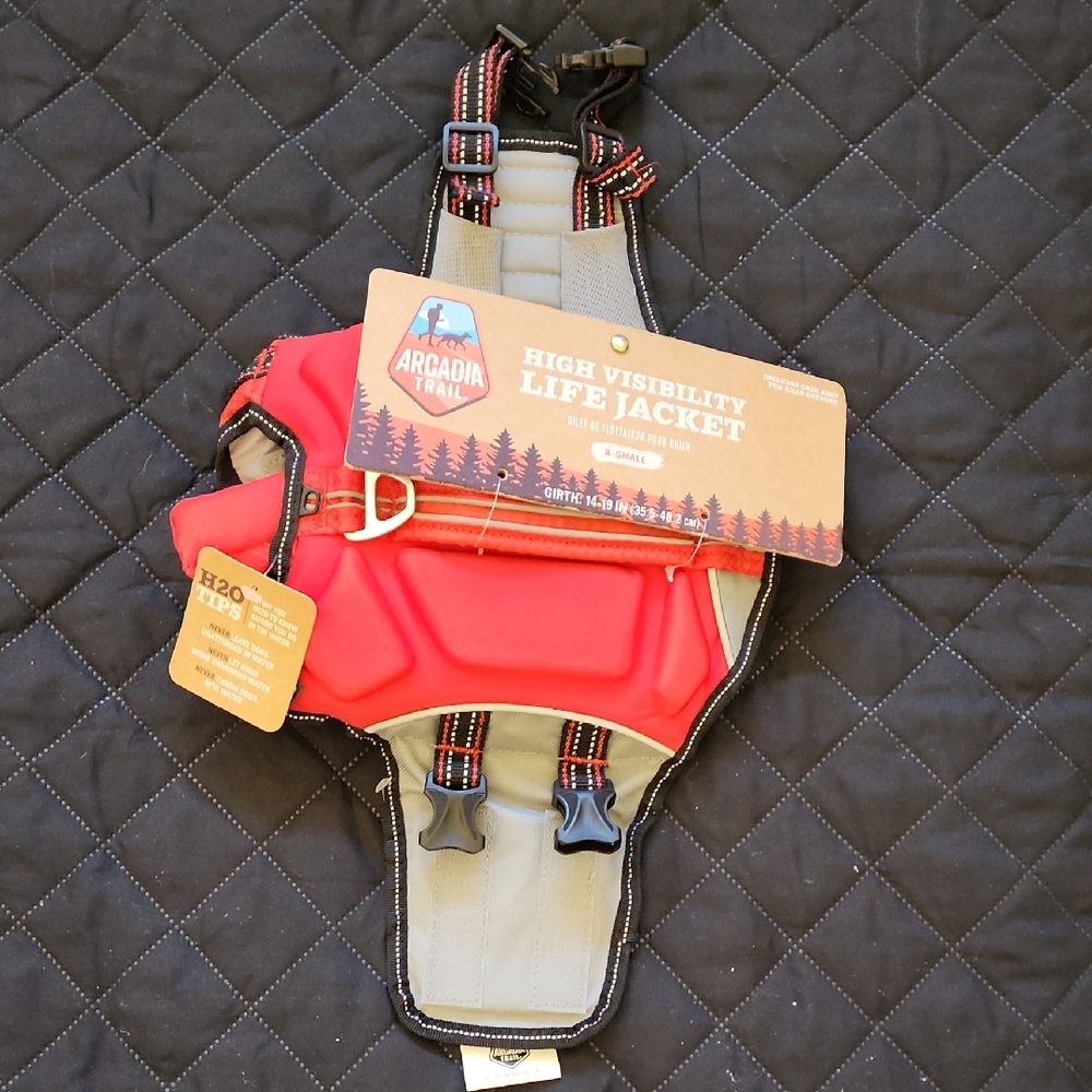 Arcadia Trail X-SMALL Dog Life Jacket - Bright Red